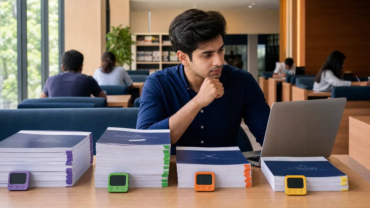 Indian MBA aspirant comparing several entrance-exam formats