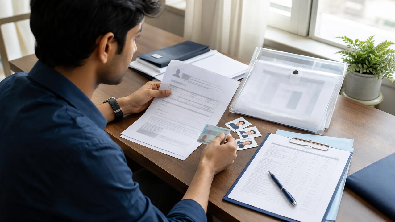 Indian candidate organizing certificates for document verification