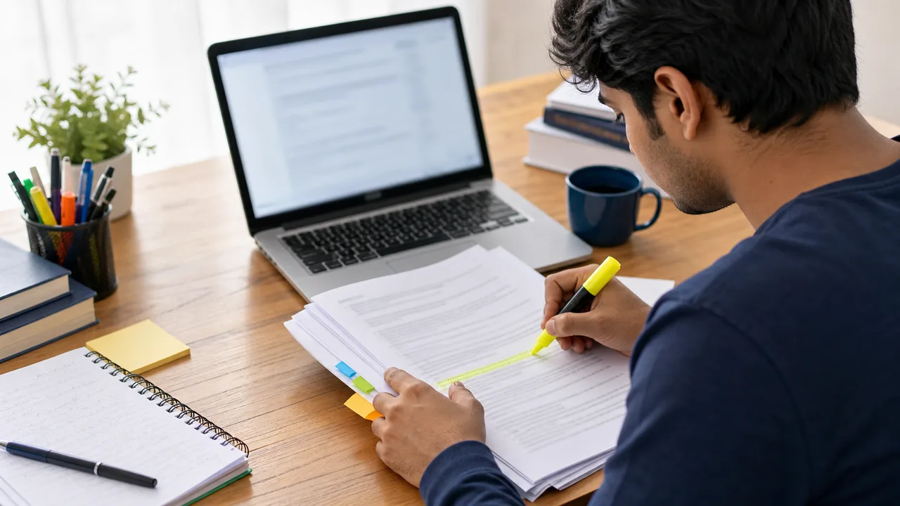 Indian aspirant reviewing an official exam notification carefully