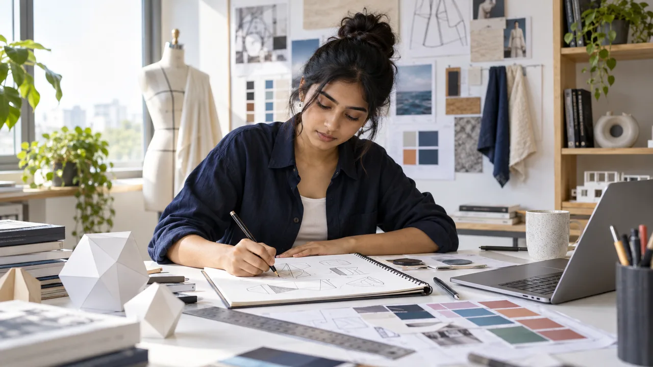 Student preparing with an online NIFT mock test